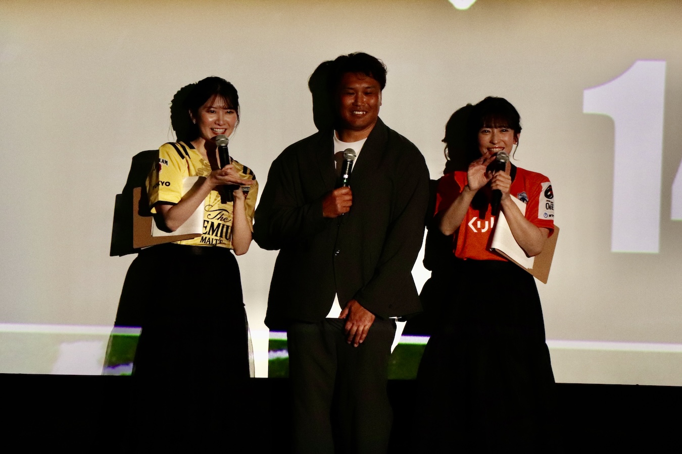 リーグワン準々決勝「劇場ライブビューイング」開催。山岸愛梨、駒木結衣キャスターが登場、大西将太郎が解説。