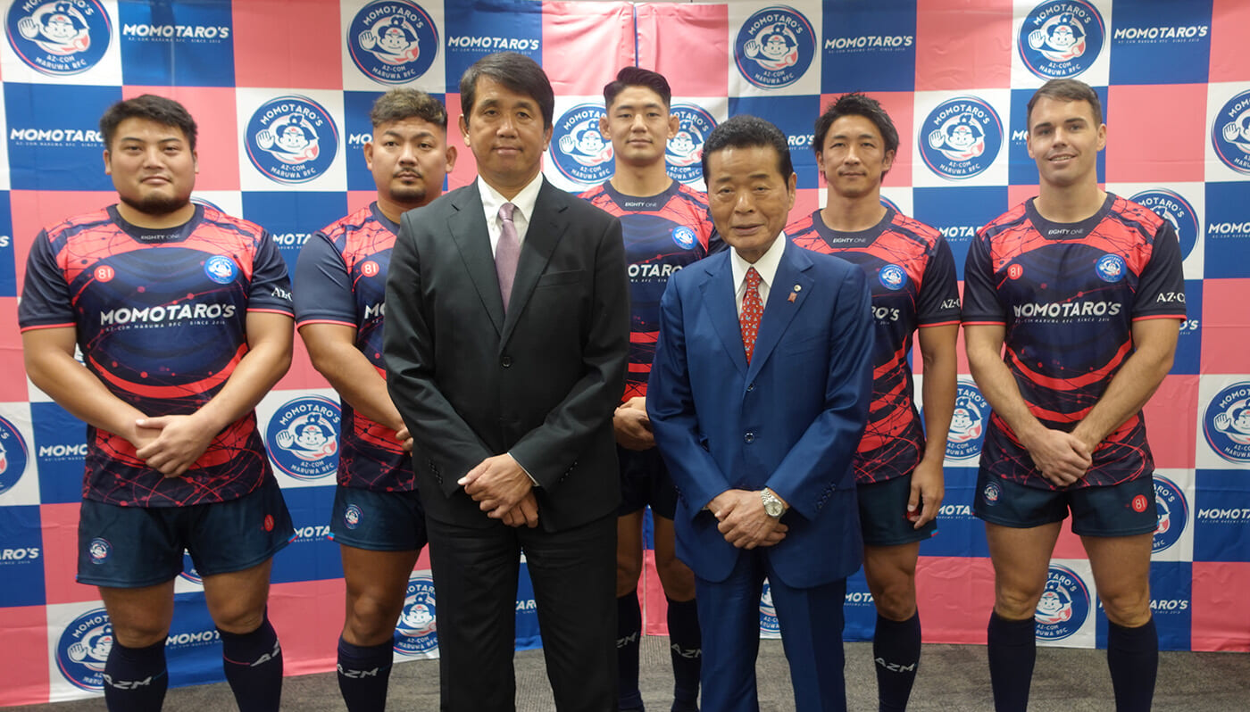 AZ-COM丸和MOMOTARO’S、新加入会見で意気込み。リーグワン参入に向けて今季ダブル優勝目指す。