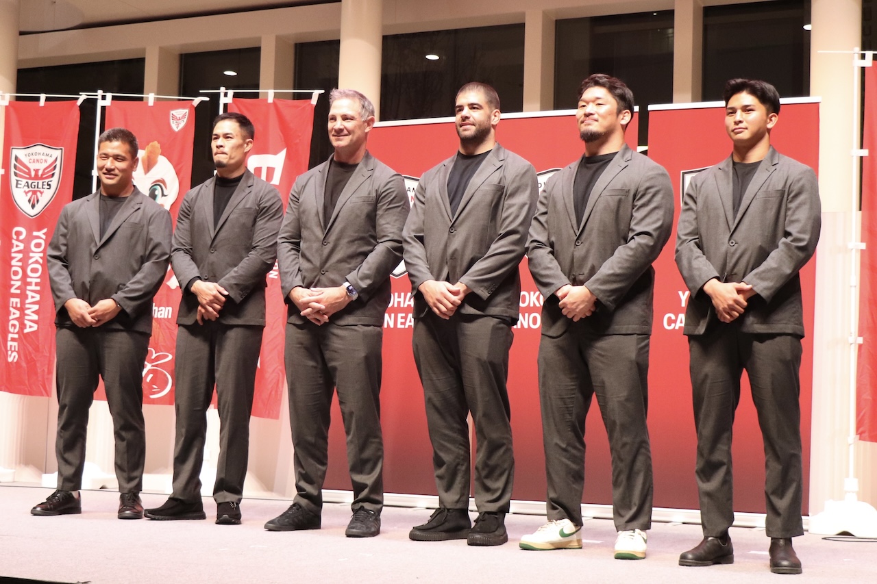横浜キヤノンイーグルスが「出陣式」開催。レオン・マクドナルド新HC「ファンの皆が光栄に思うように」意気込み。