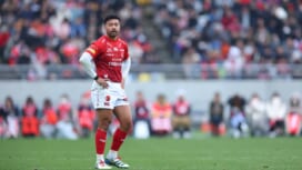 オールブラックス指揮官交替には「関与していません」。リッチー・モウンガの視線の先。