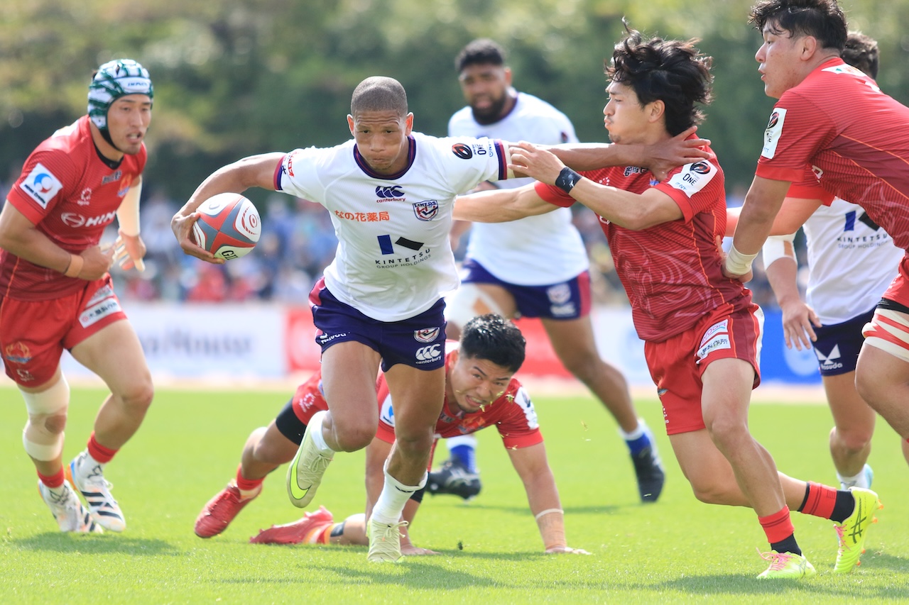 【リーグワンD2】花園近鉄ライナーズが11トライ奪い大勝。日野レッドドルフィンズ今季初勝利の夢砕く。
