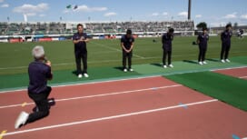 今秋の世界デフセブンズ大会へ向け目に見える成長。リーグワン会場で代表内定選手のあいさつも