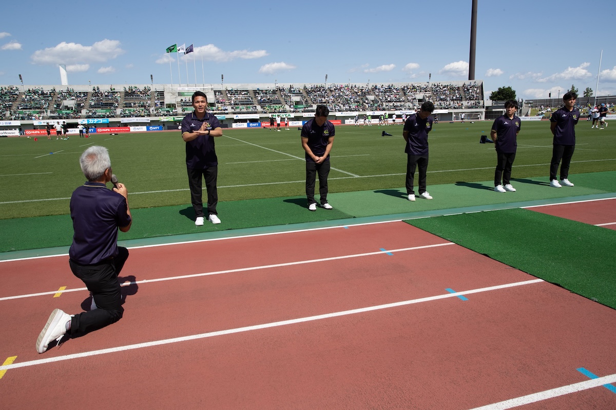 今秋の世界デフセブンズ大会へ向け目に見える成長。リーグワン会場で代表内定選手のあいさつも