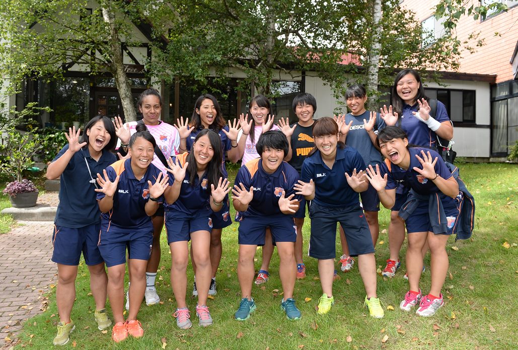 菅平で合宿をおこなっている立正大学ラグビー部の女子部員たち（撮影： Hiroaki. UENO）