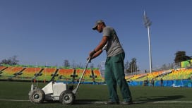 リオ五輪開幕。デオドロ・オリンピック・ラグビースタジアムの準備は整った（C）Getty …